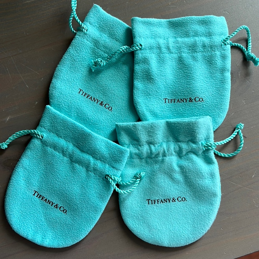 Set of 4 Original Tiffany & Co. Small Suede Satchels